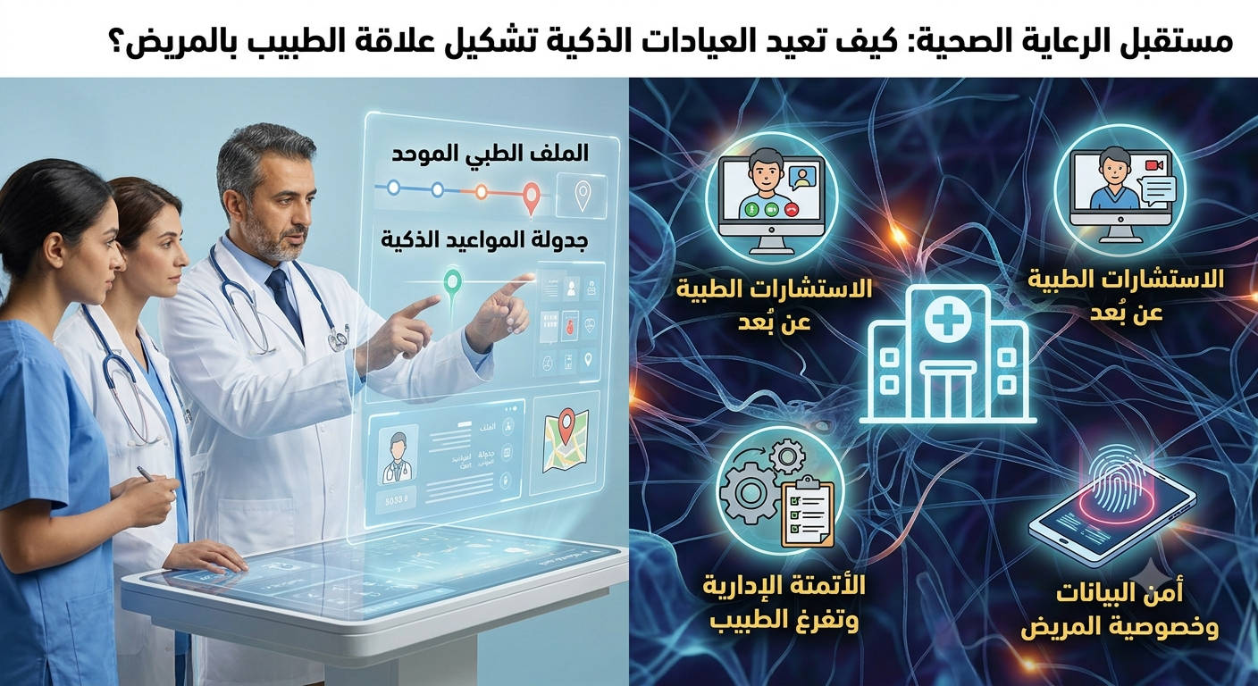 ما هي الرقمنة الصحية (Digital Health)؟  الرقمنة الصحية تعني دمج التكنولوجيا المتقدمة—مثل الحوسبة السحابية، تطبيقات الهواتف، والذكاء الاصطناعي—في العمليات الطبية والإدارية اليومية للمراكز والعيادات. هذا التحول ينقل الرعاية الصحية من الإطار الورقي التقليدي والمشتت، إلى نظام رقمي موحد ومنظم.